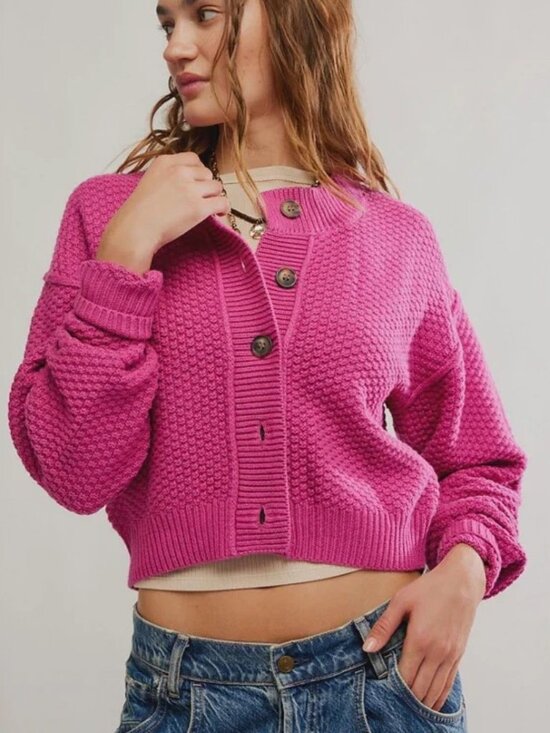 Free People Sweaters - Free People Lila Cardi Plumdrop Small